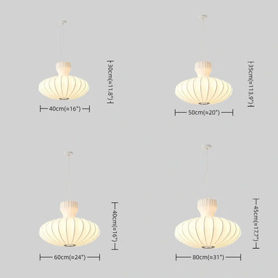 Crema Minimalist Silk Pendant Light – White