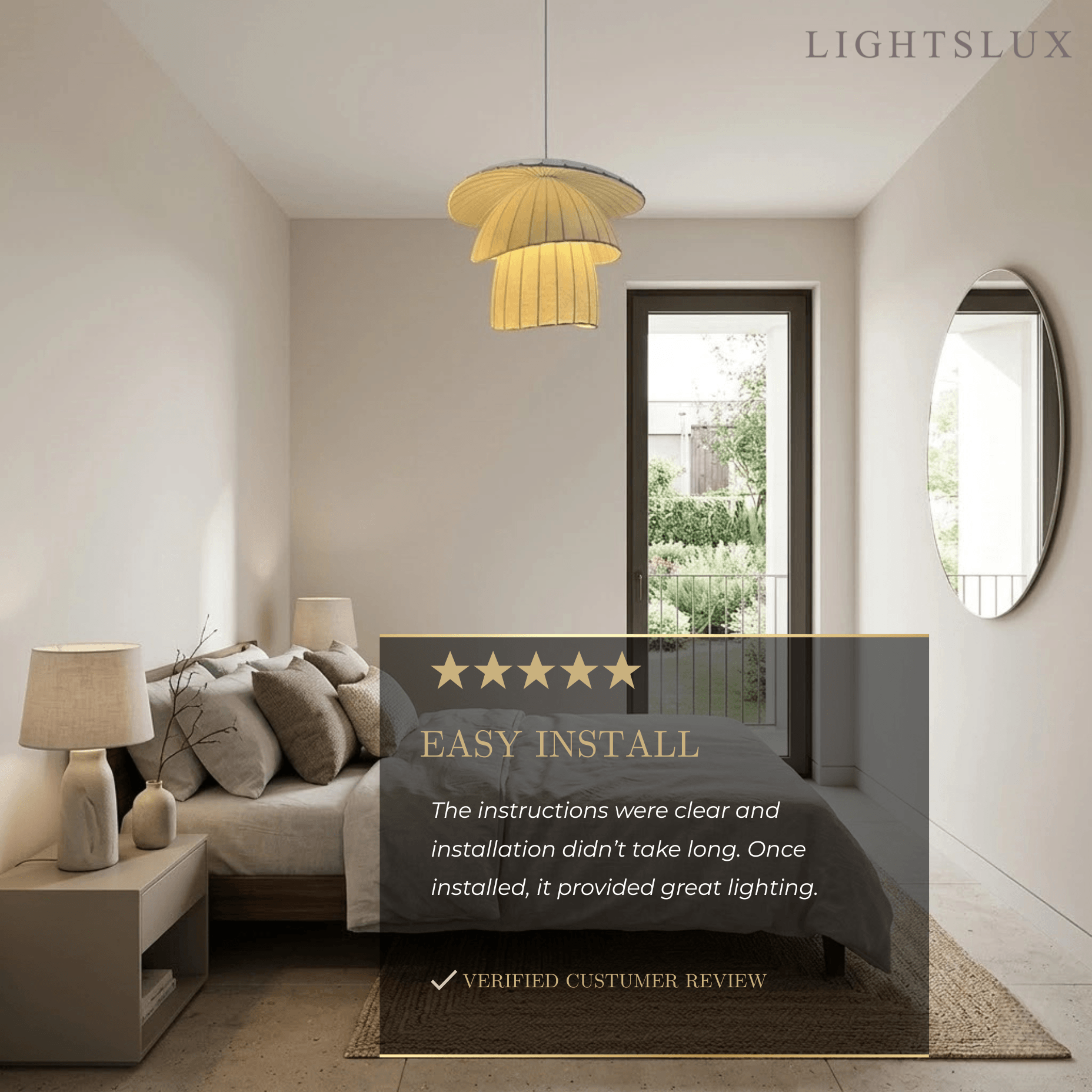 Zenno Minimalist Coir Silk Pendant Light – Natural