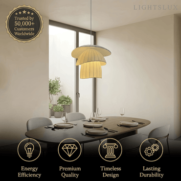 Zenno Minimalist Coir Silk Pendant Light – Natural 