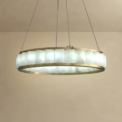 Modern Alabaster Pendant Light -- Gold for Dining Room Living Room