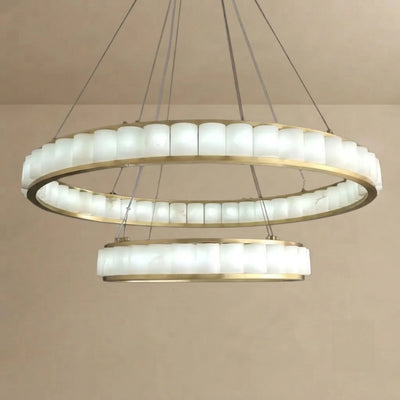 Alba Modern Alabaster Pendant Light -- Gold 