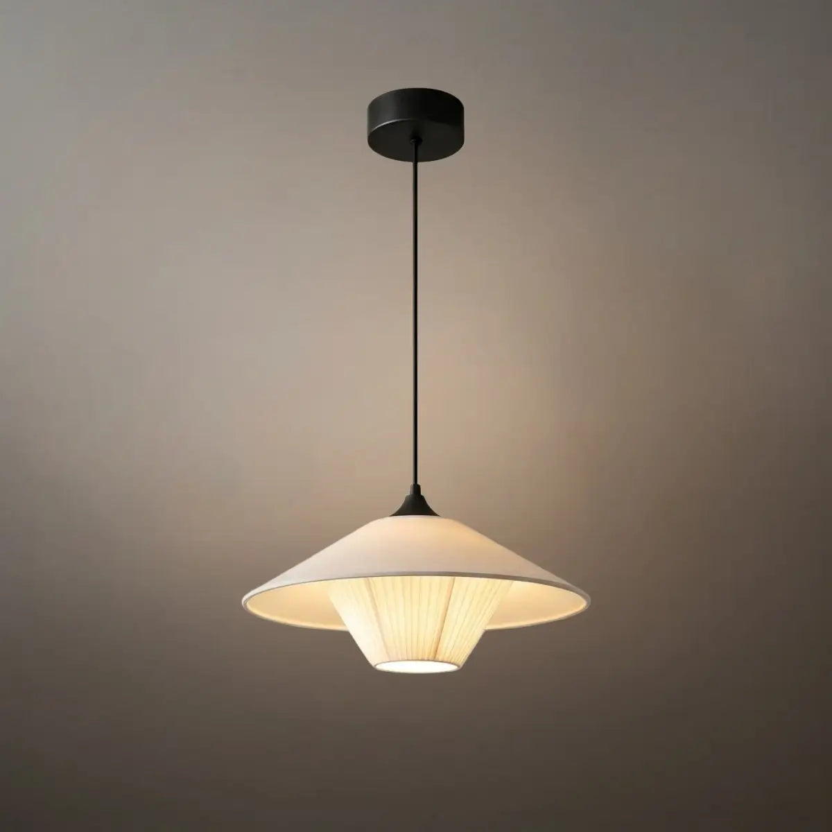 Modern Cone Pendant Light -- Leather Orange