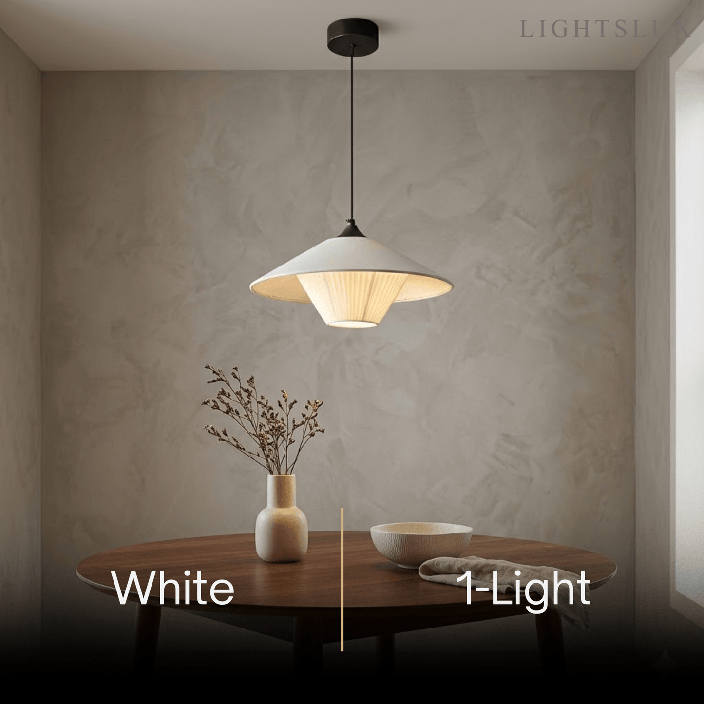 Modern Cone Pendant Light -- Leather Orange
