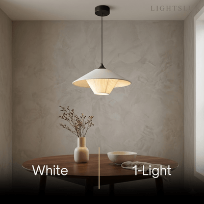 Modern Cone Pendant Light -- Leather Orange