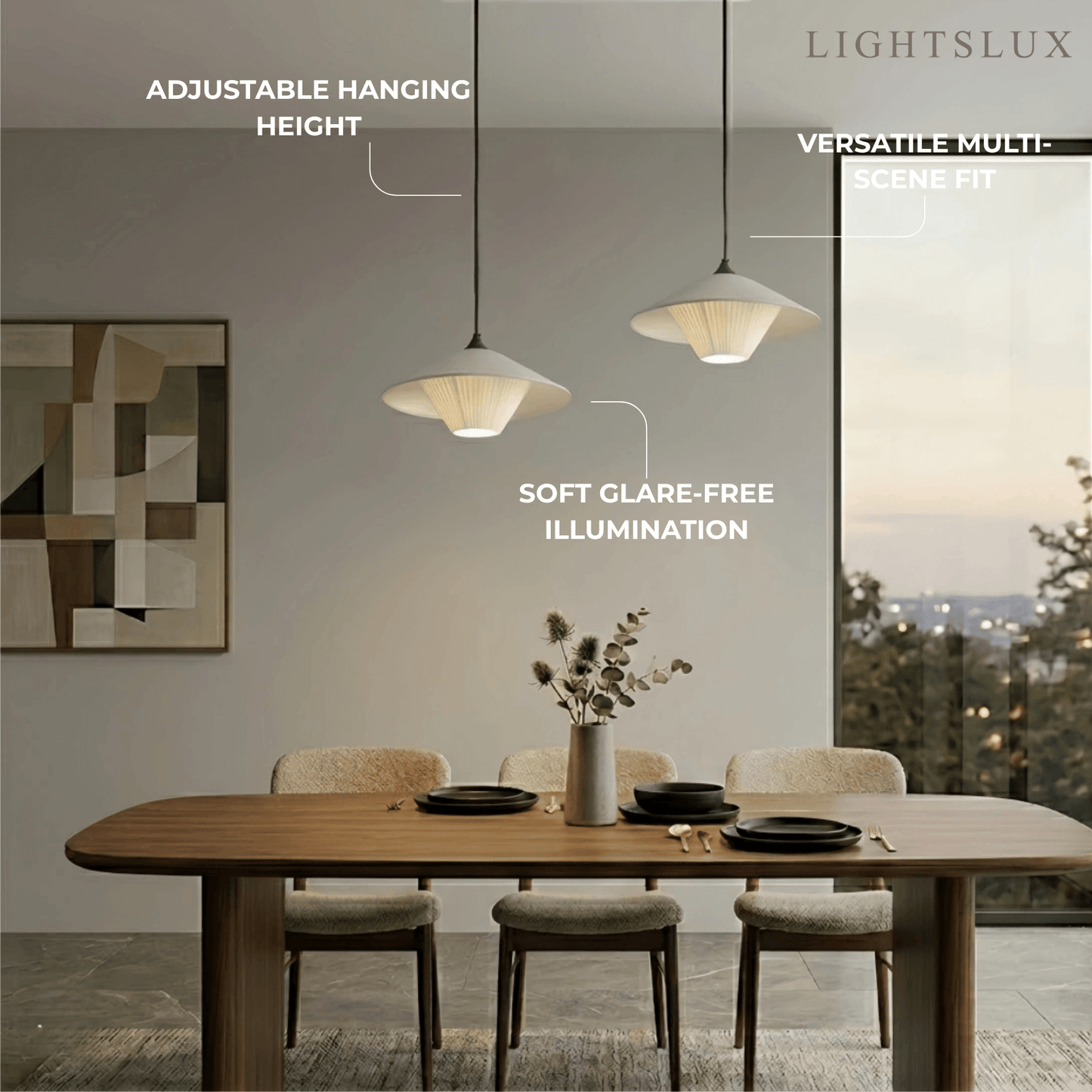 Modern Cone Pendant Light -- Leather Orange