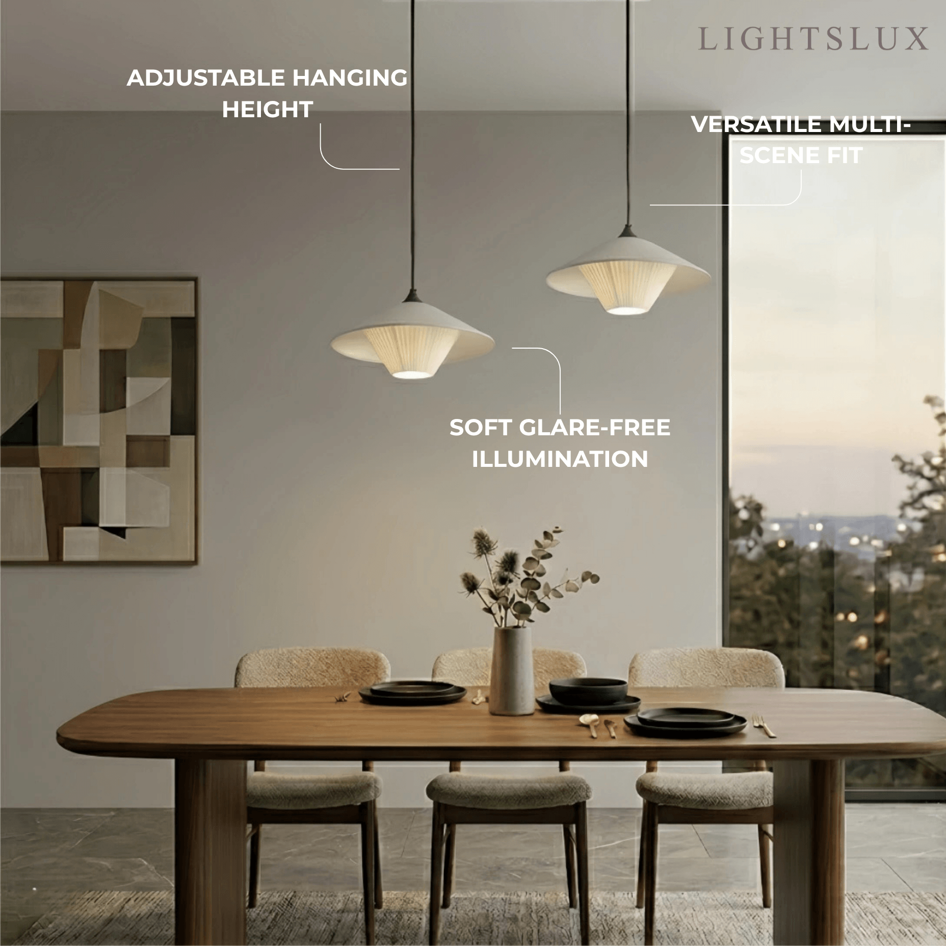 Modern Cone Pendant Light -- Leather Orange