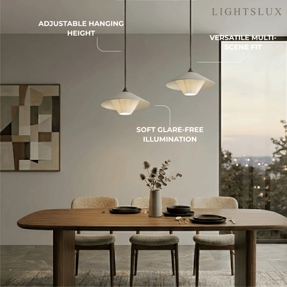 Modern Cone Pendant Light -- Leather Orange