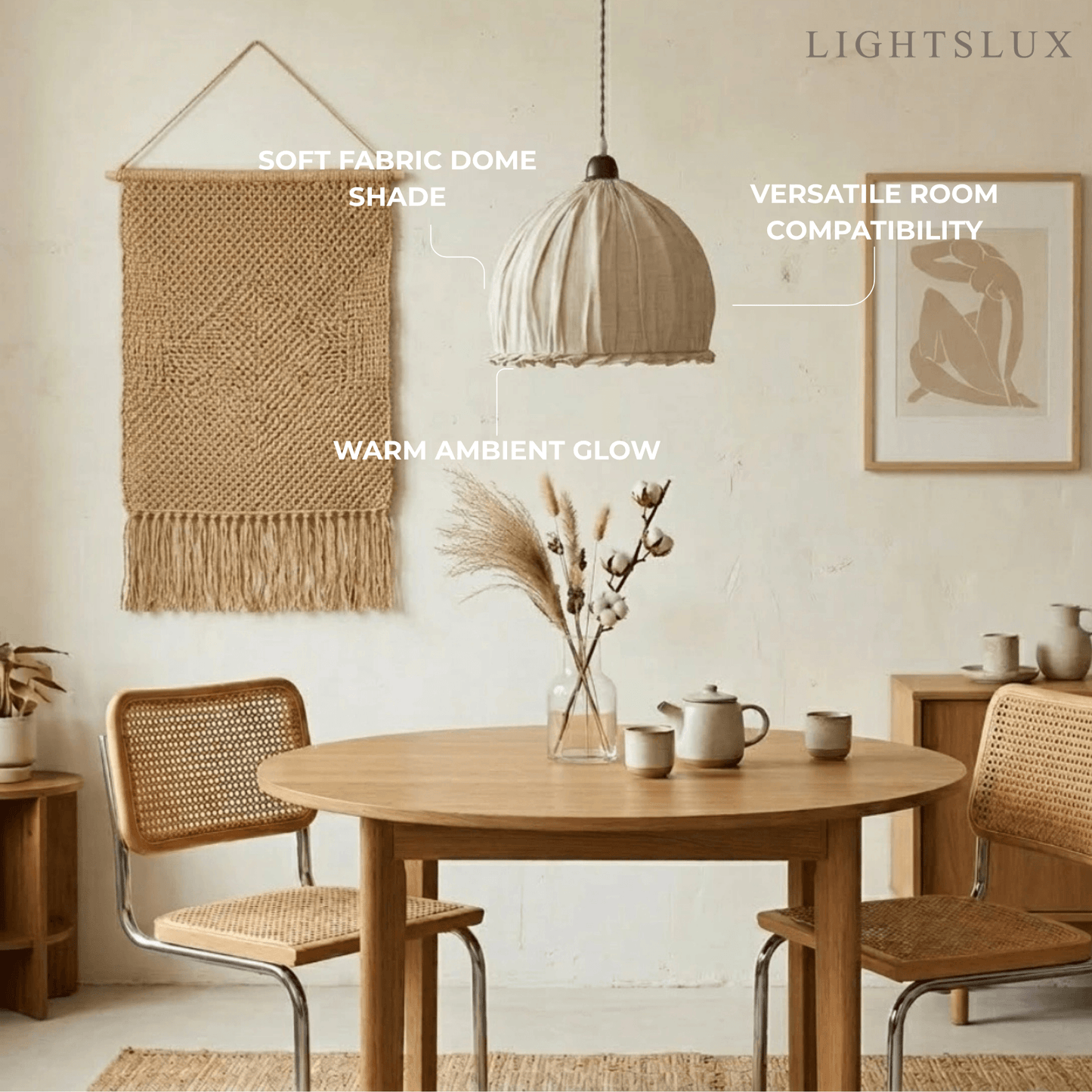 Zenno Minimalist Fabric Pendant Light 