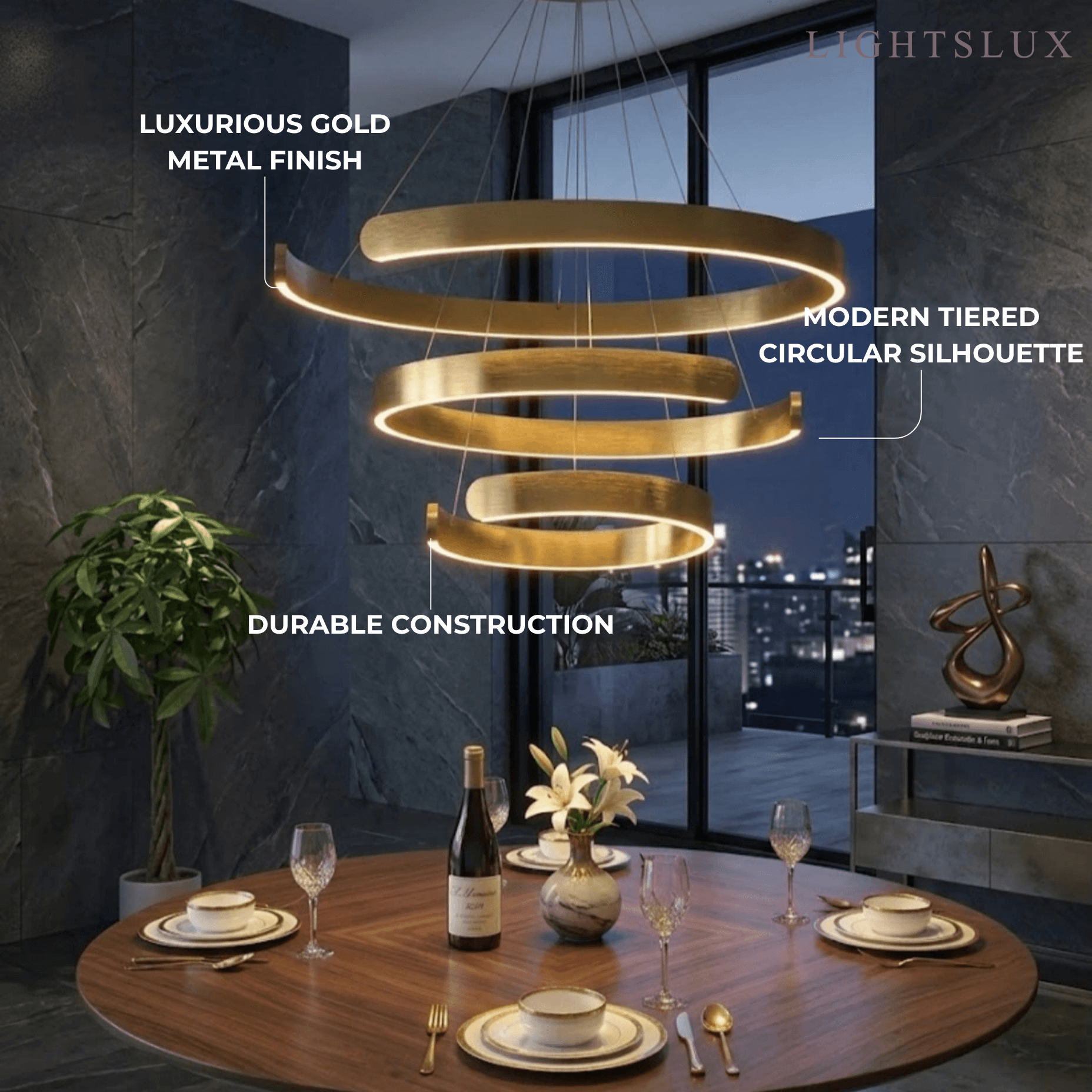 Vivara Modern Tiered Circular Chandelier