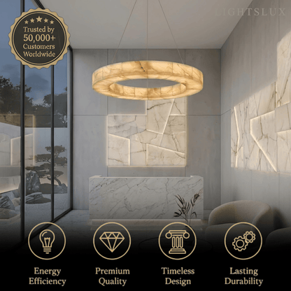 Alba Modern Alabaster Ring Chandelier