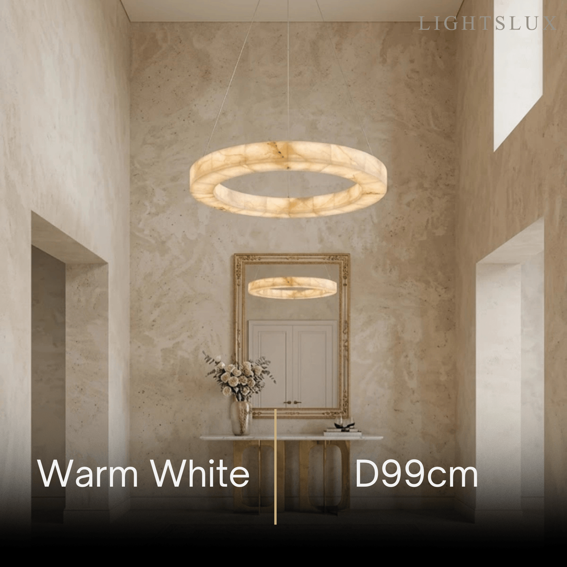 Alba Modern Alabaster Ring Chandelier