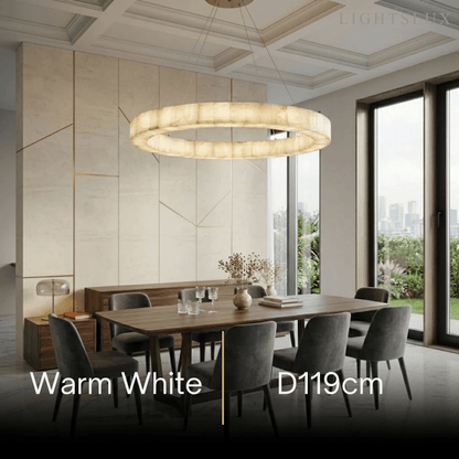 Alba Modern Alabaster Ring Chandelier