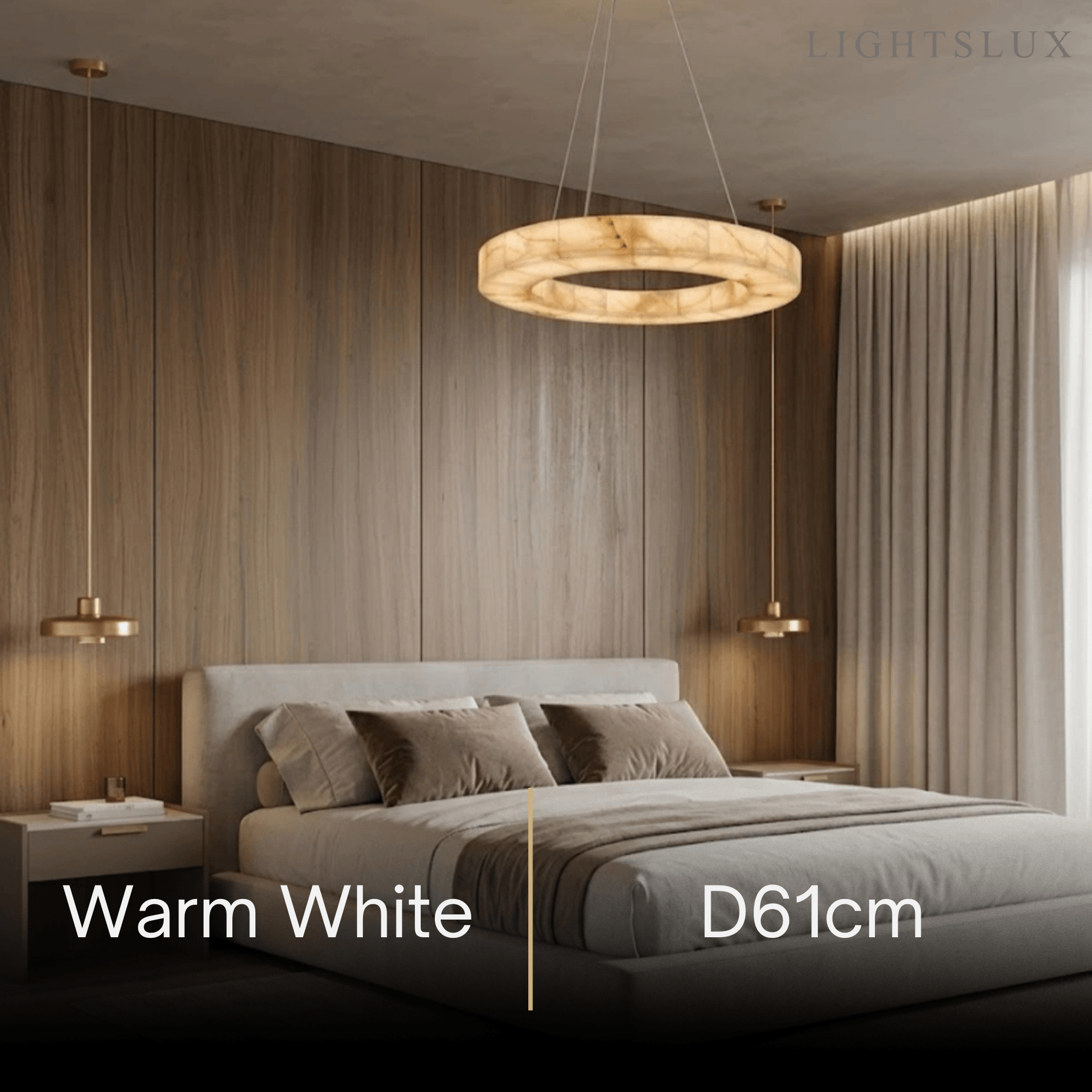 Alba Modern Alabaster Ring Chandelier