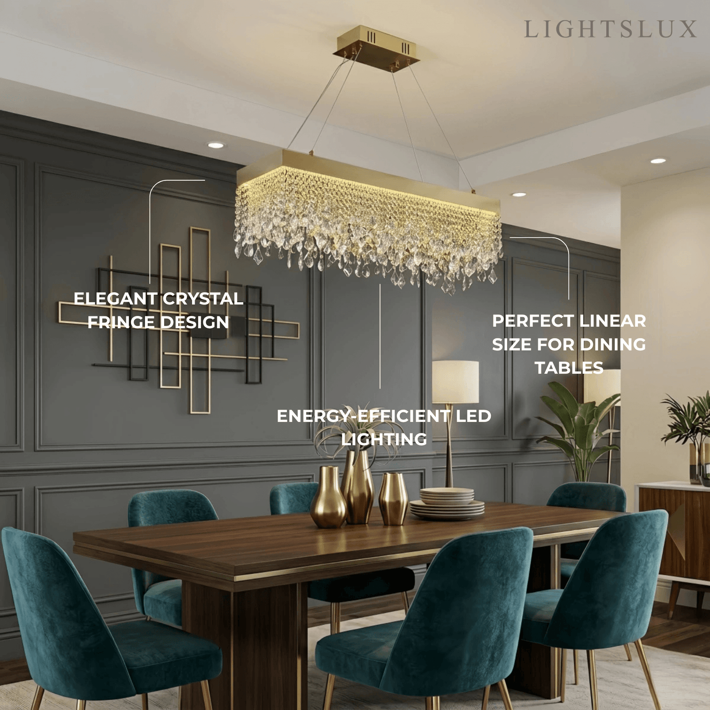 Excelis Art Deco Crystal Fringe Chandelier