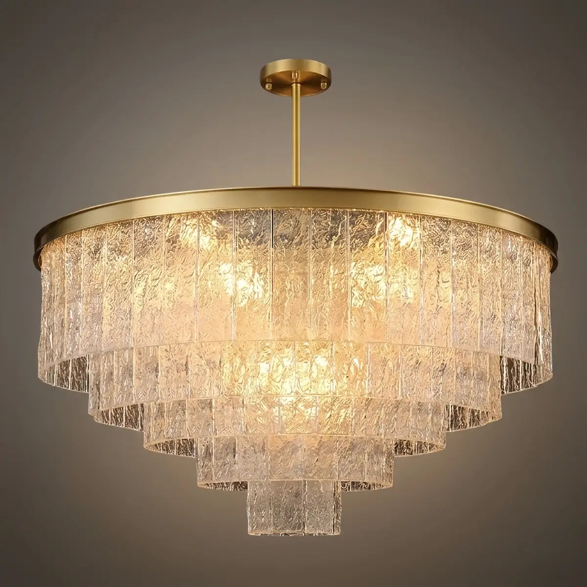 Velora Art Deco Tiered Glass Chandelier