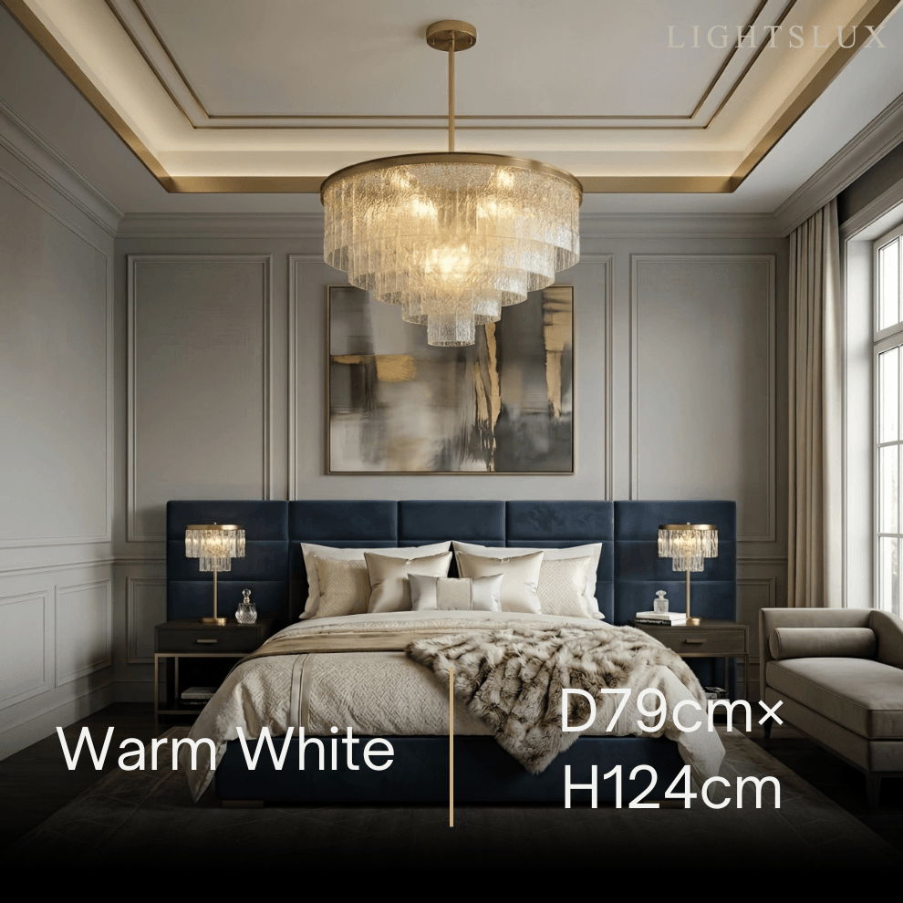 Velora Art Deco Tiered Glass Chandelier
