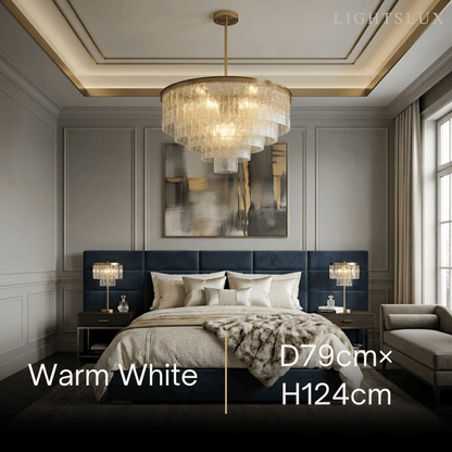 Velora Art Deco Tiered Glass Chandelier