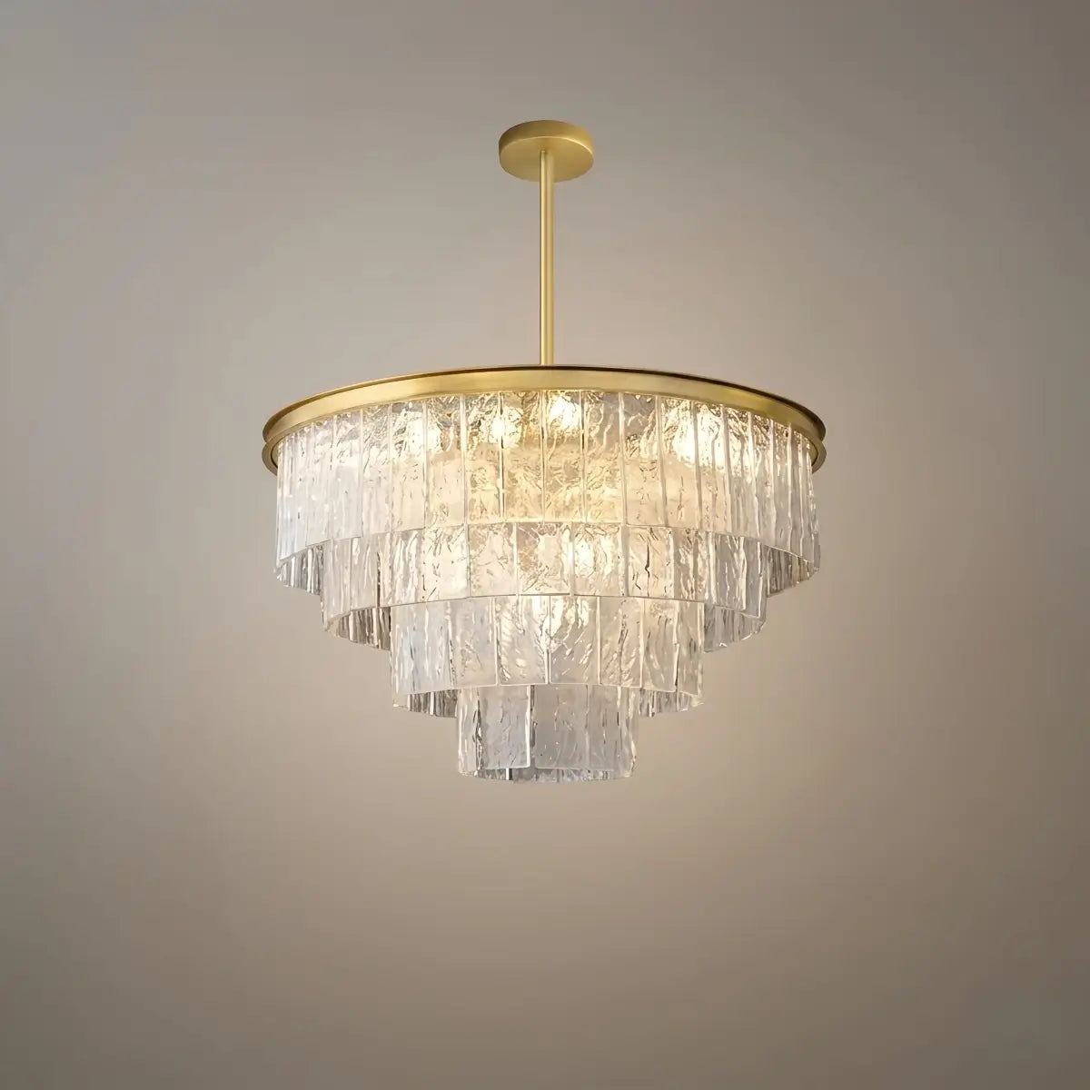 Velora Art Deco Tiered Glass Chandelier