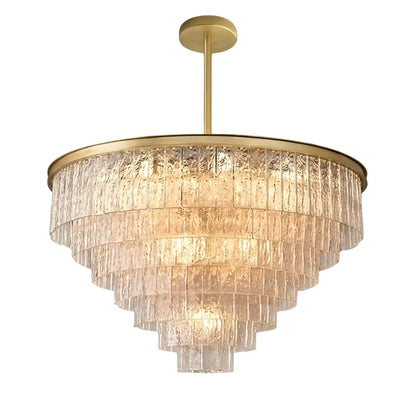 Velora Art Deco Tiered Glass Chandelier
