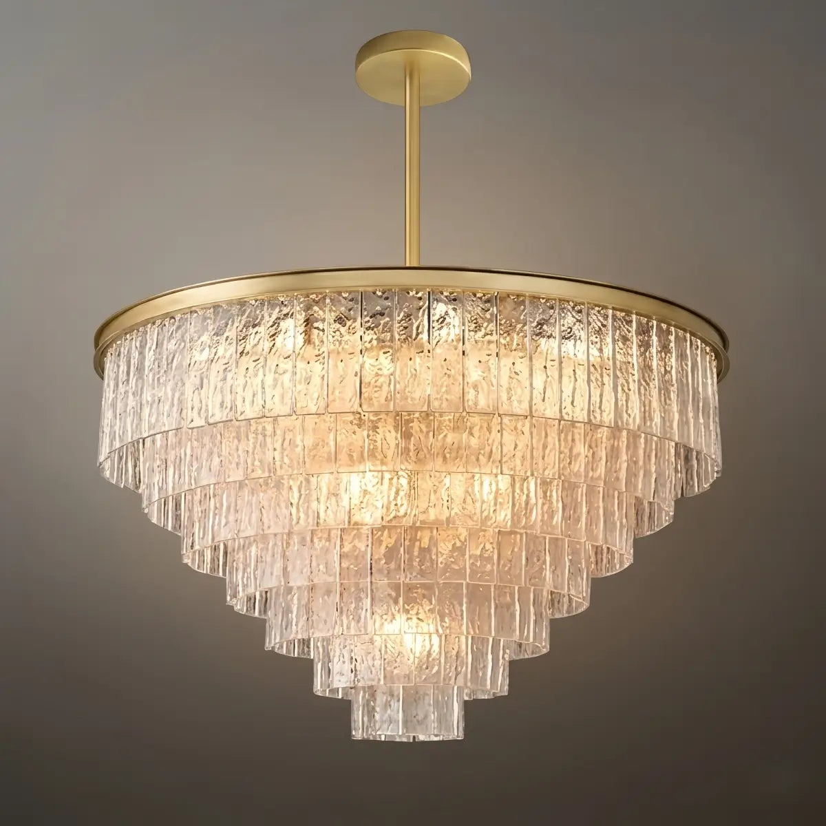 Velora Art Deco Tiered Glass Chandelier