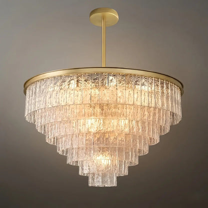 Velora Art Deco Tiered Glass Chandelier
