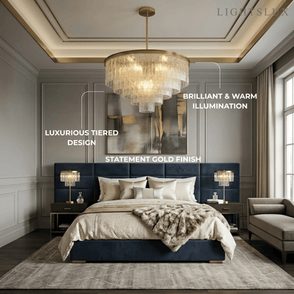 Velora Art Deco Tiered Glass Chandelier