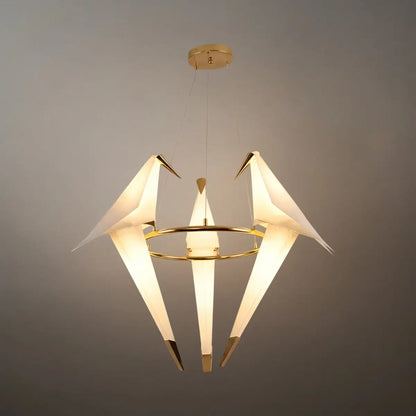 Vivara Geometric Origami Bird Chandelier – Gold