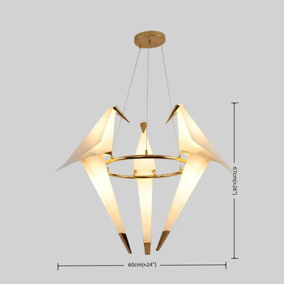 Vivara Geometric Origami Bird Chandelier – Gold