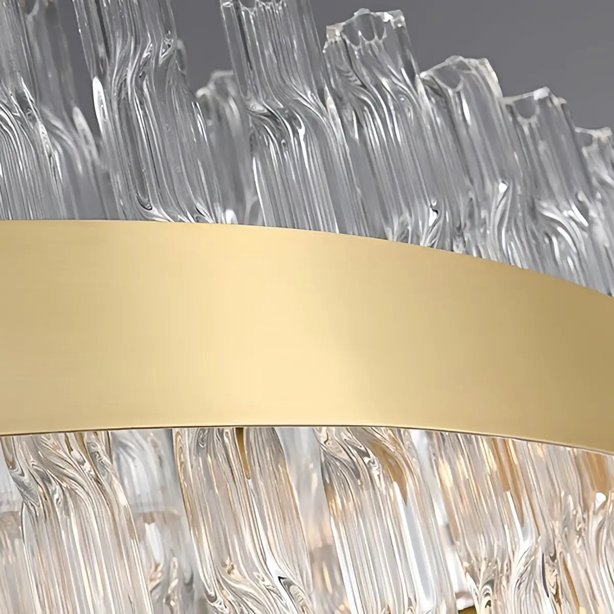 Excelis Luxury Rectangular Crystal Chandelier – Gold Frame for Dining Room / Kitchen