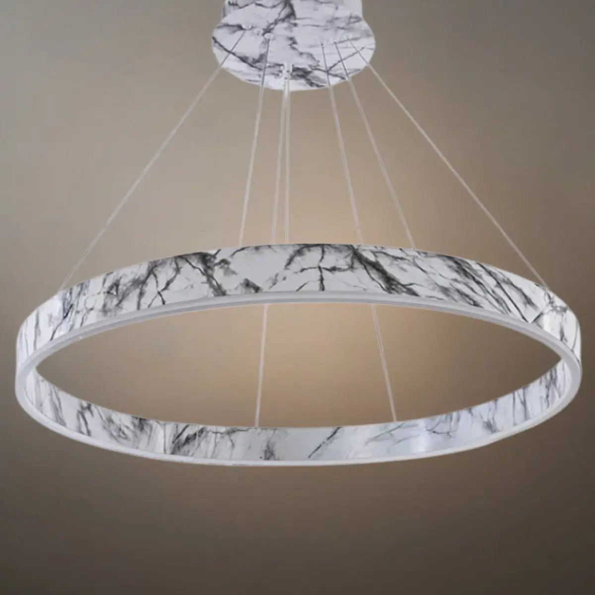 Contemporary Tiered Circular  Chandelier -- Marble