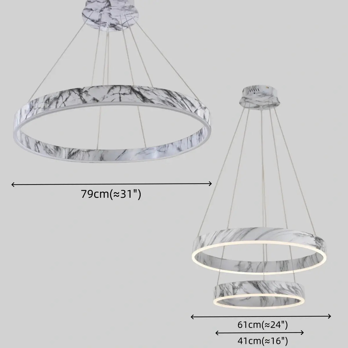 Contemporary Tiered Circular  Chandelier -- Marble