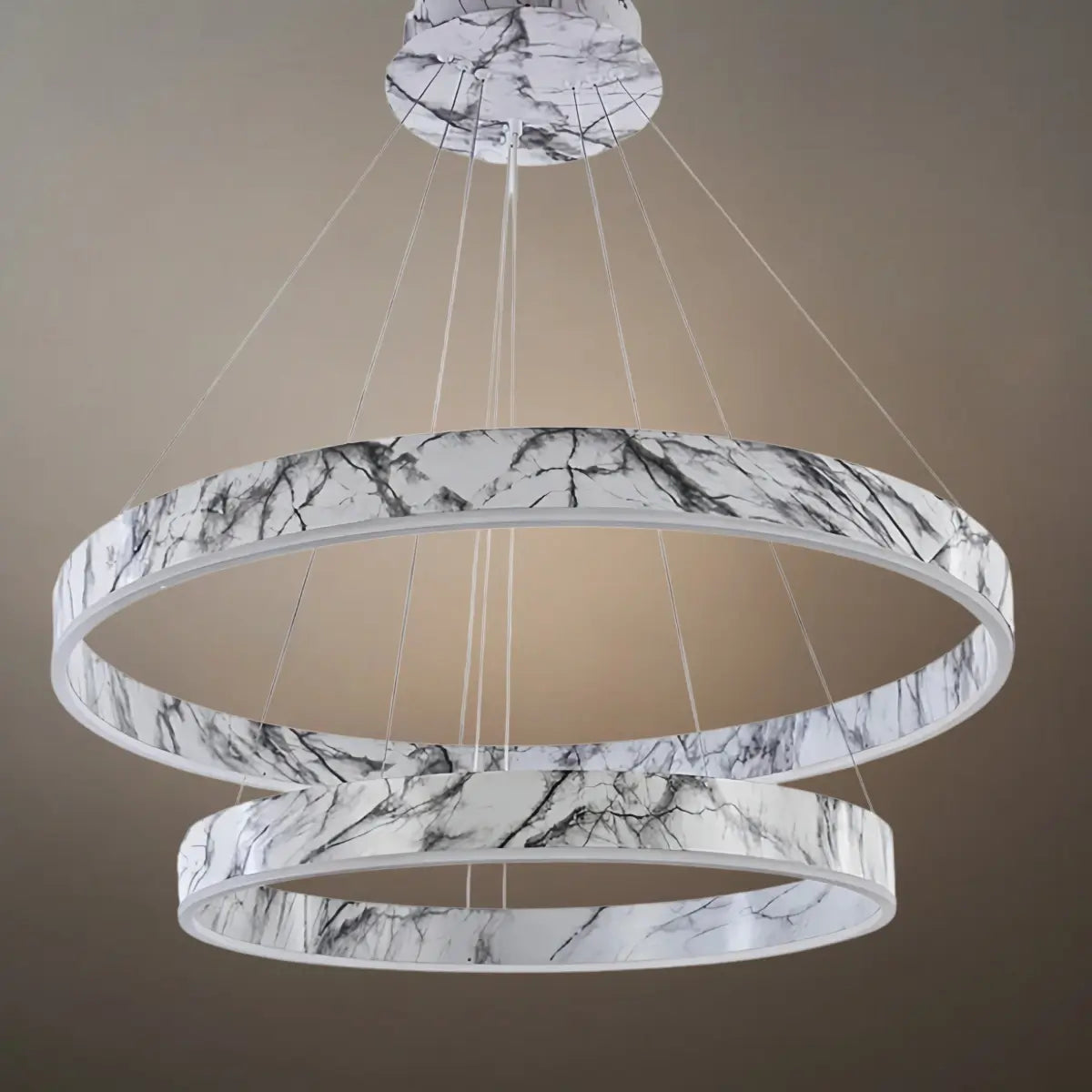 Contemporary Tiered Circular  Chandelier -- Marble