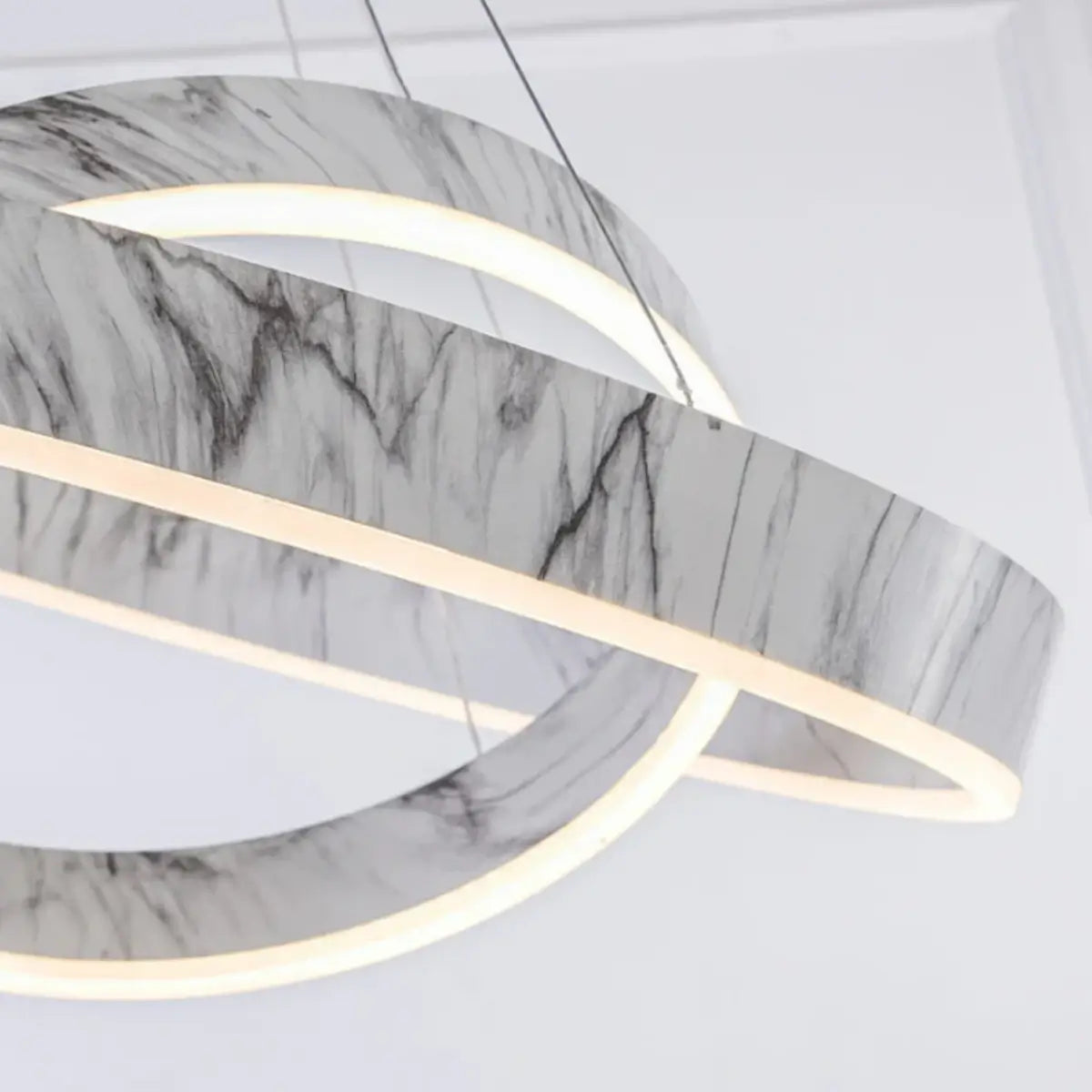 Contemporary Tiered Circular  Chandelier -- Marble
