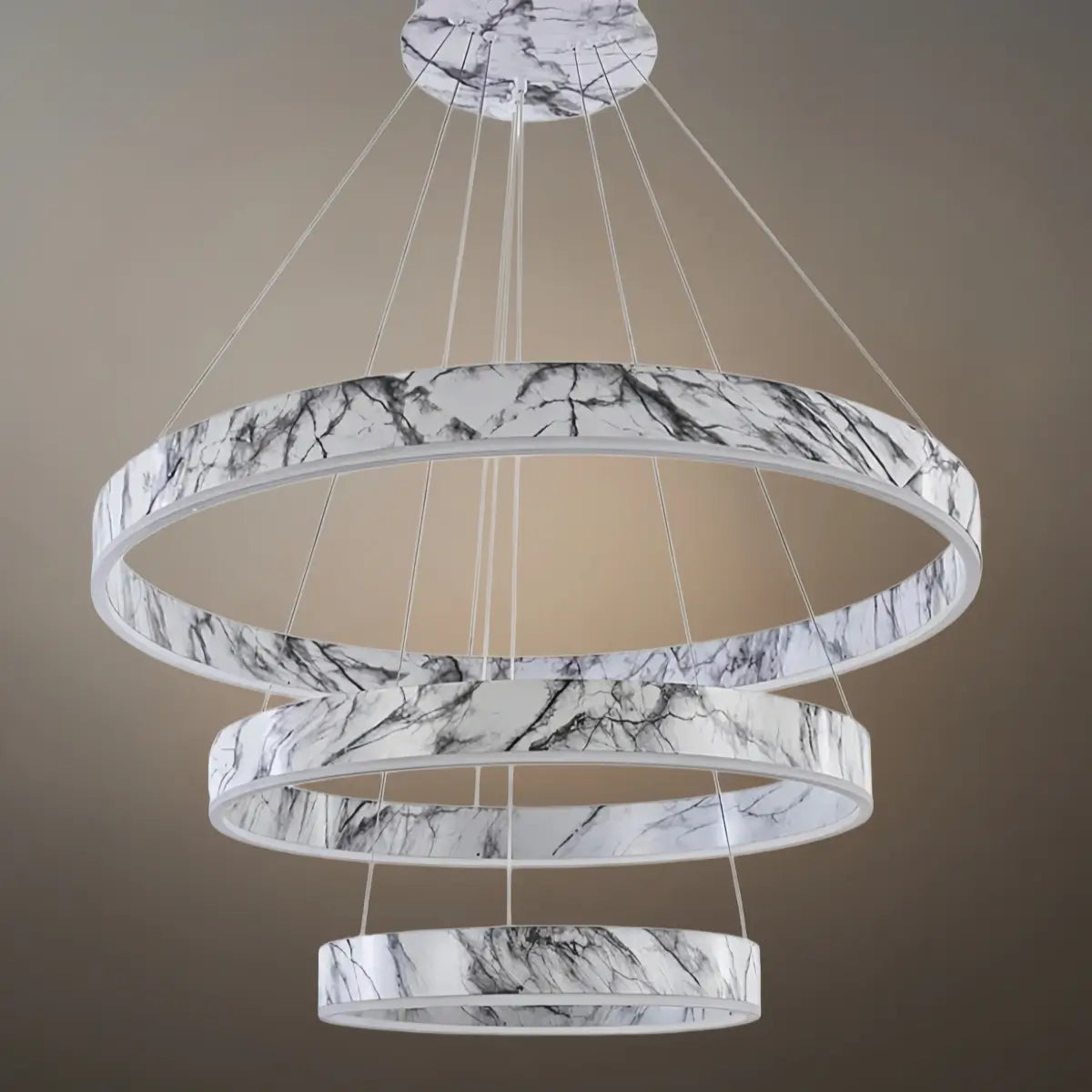 Contemporary Tiered Circular  Chandelier -- Marble