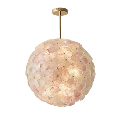 Art Deco Glass Orb Chandelier -- Pink