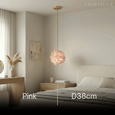Art Deco Glass Orb Chandelier -- Pink
