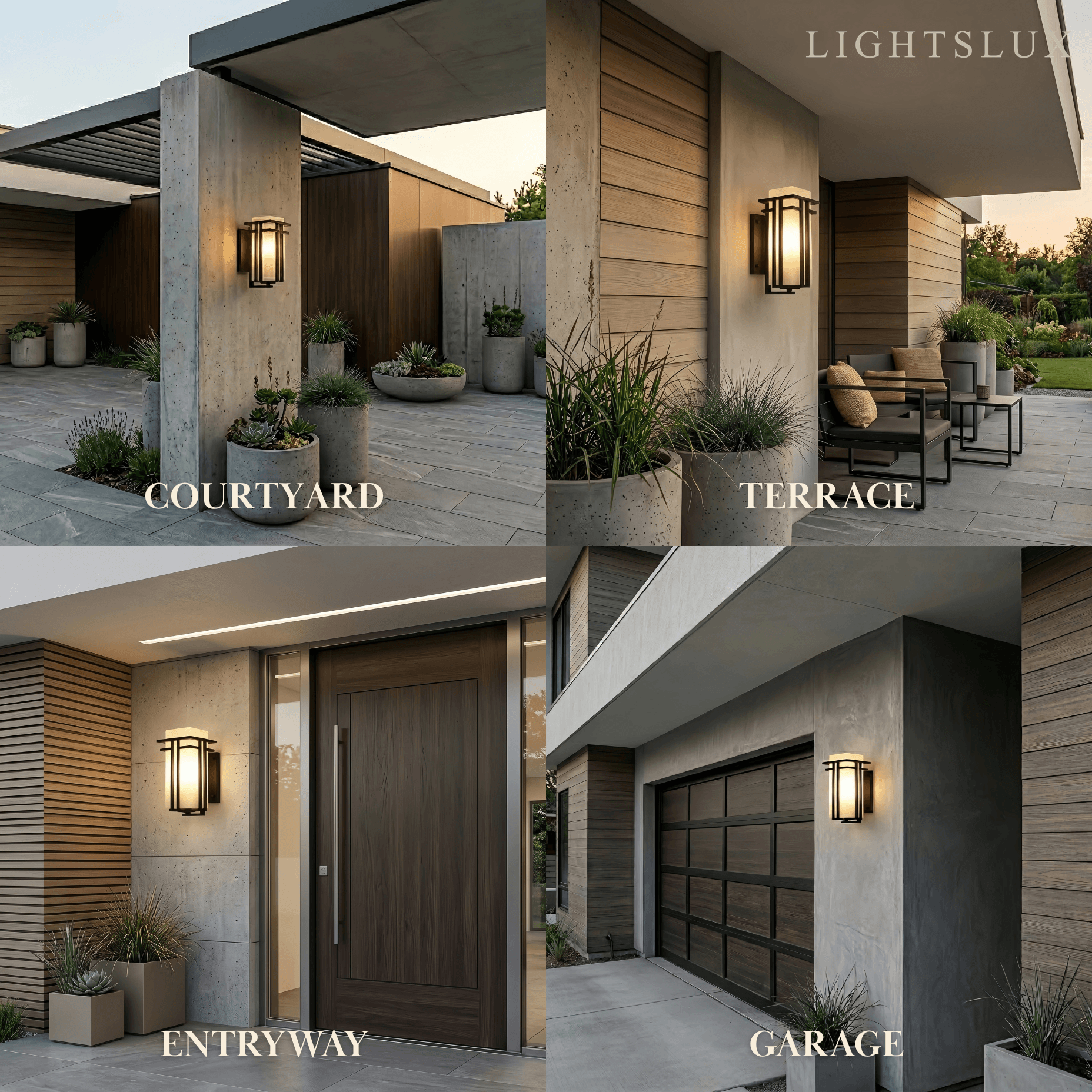 Rustic Outdoor Wall Sconce -- Black