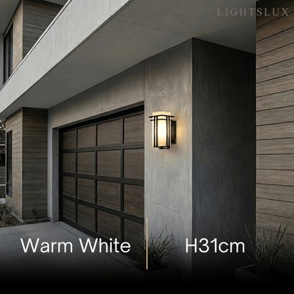 Rustic Outdoor Wall Sconce -- Black