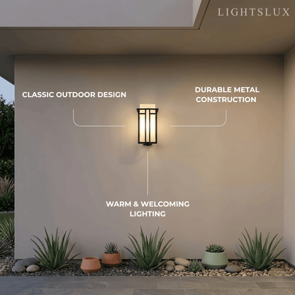 Rustic Outdoor Wall Sconce -- Black
