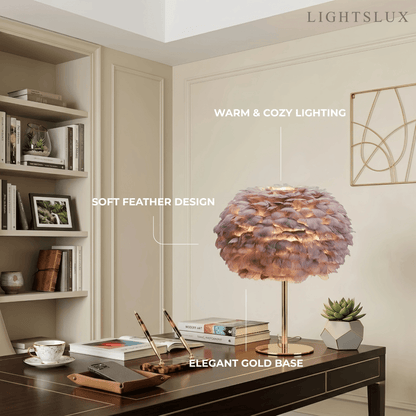 Elegant_Globe_Feather_Table_Lamp_--_Gold