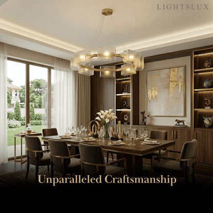 Elegant Geometric Polygon Chandelier -- Gold