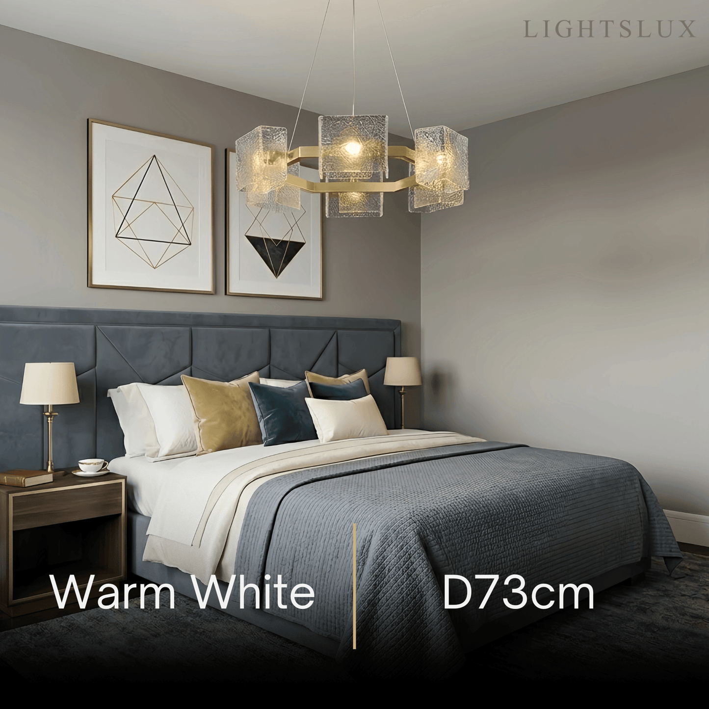 Elegant Geometric Polygon Chandelier -- Gold