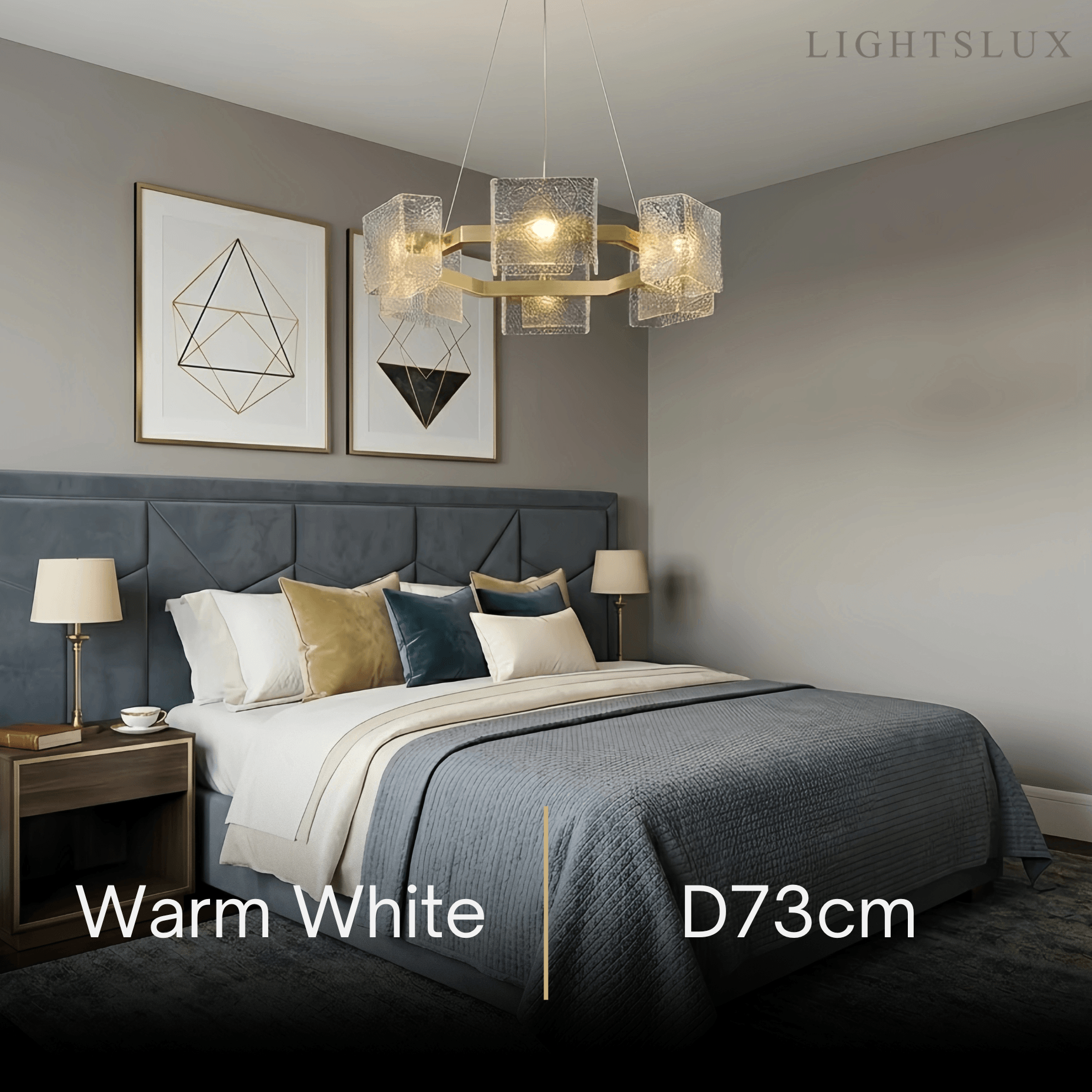 Elegant Geometric Polygon Chandelier -- Gold