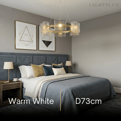Elegant Geometric Polygon Chandelier -- Gold