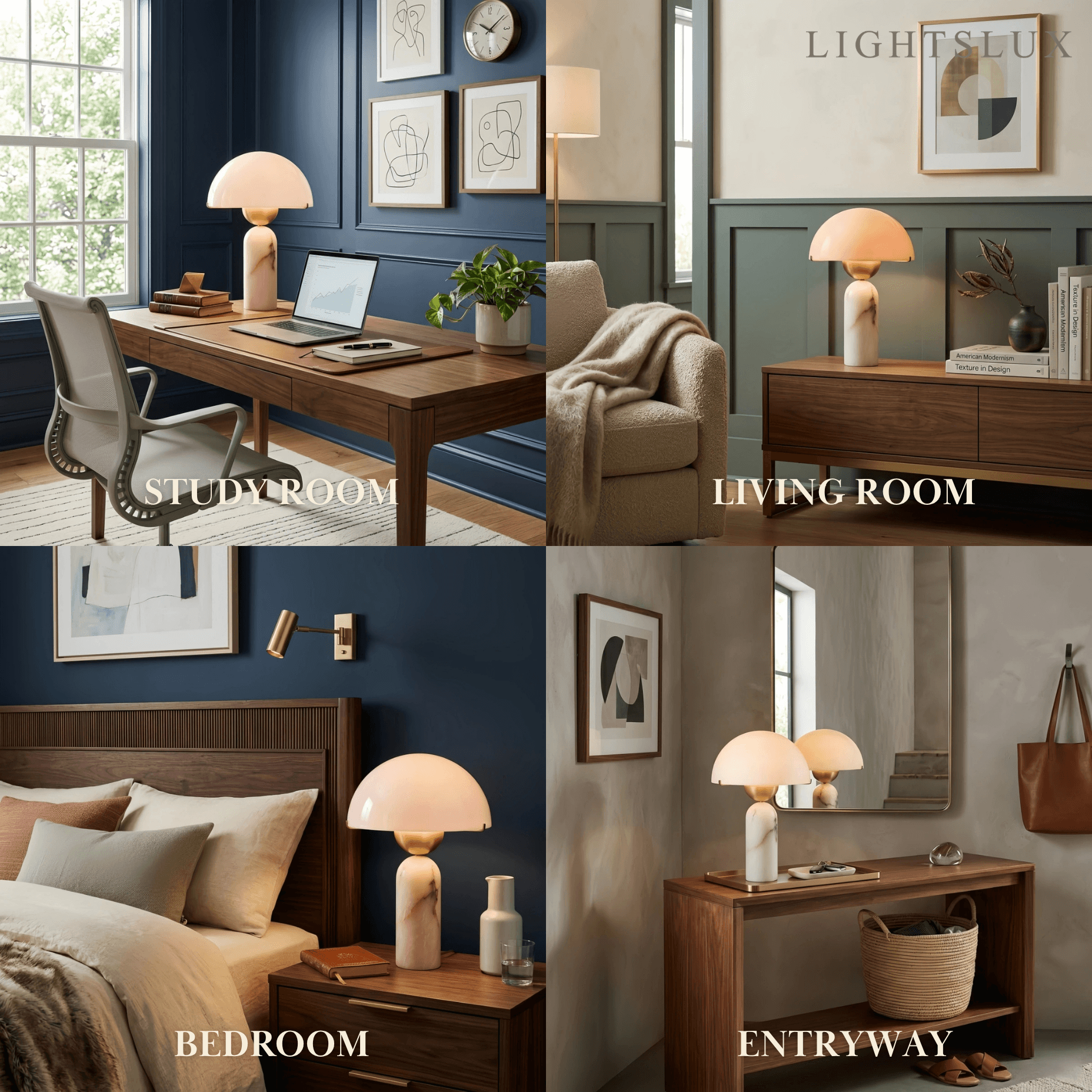 Alba Minimalist Alabaster Table Lamp
