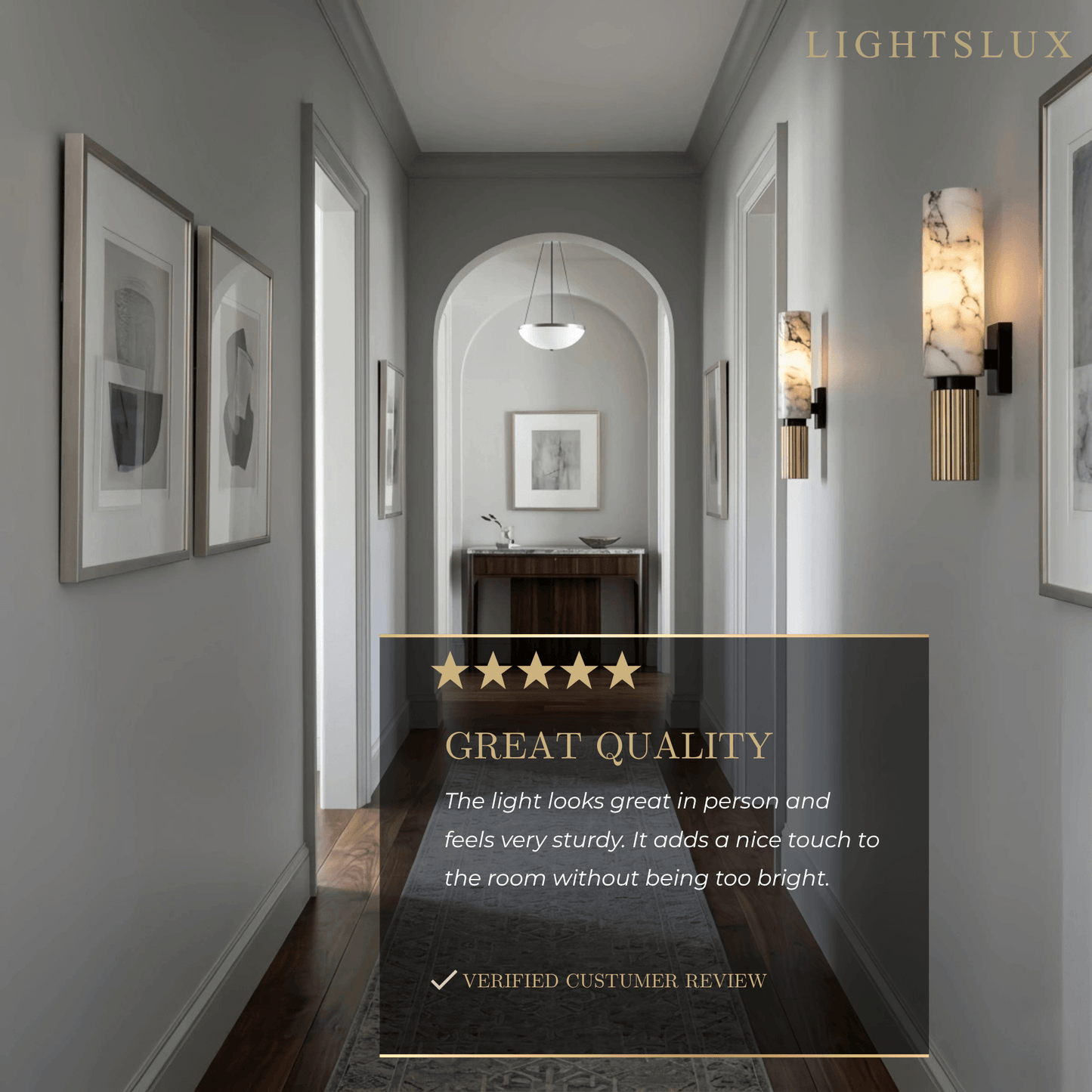 Alba Minimalist Alabaster Wall Lamp