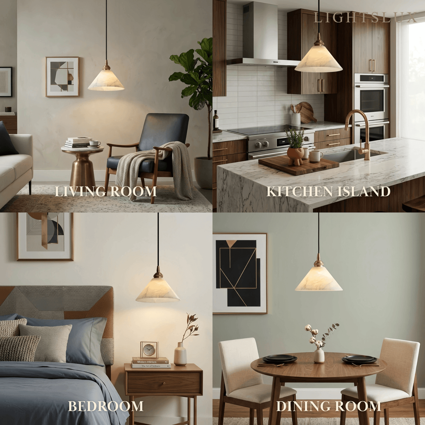 Alba Modern Minimalist Alabaster Pendant Light