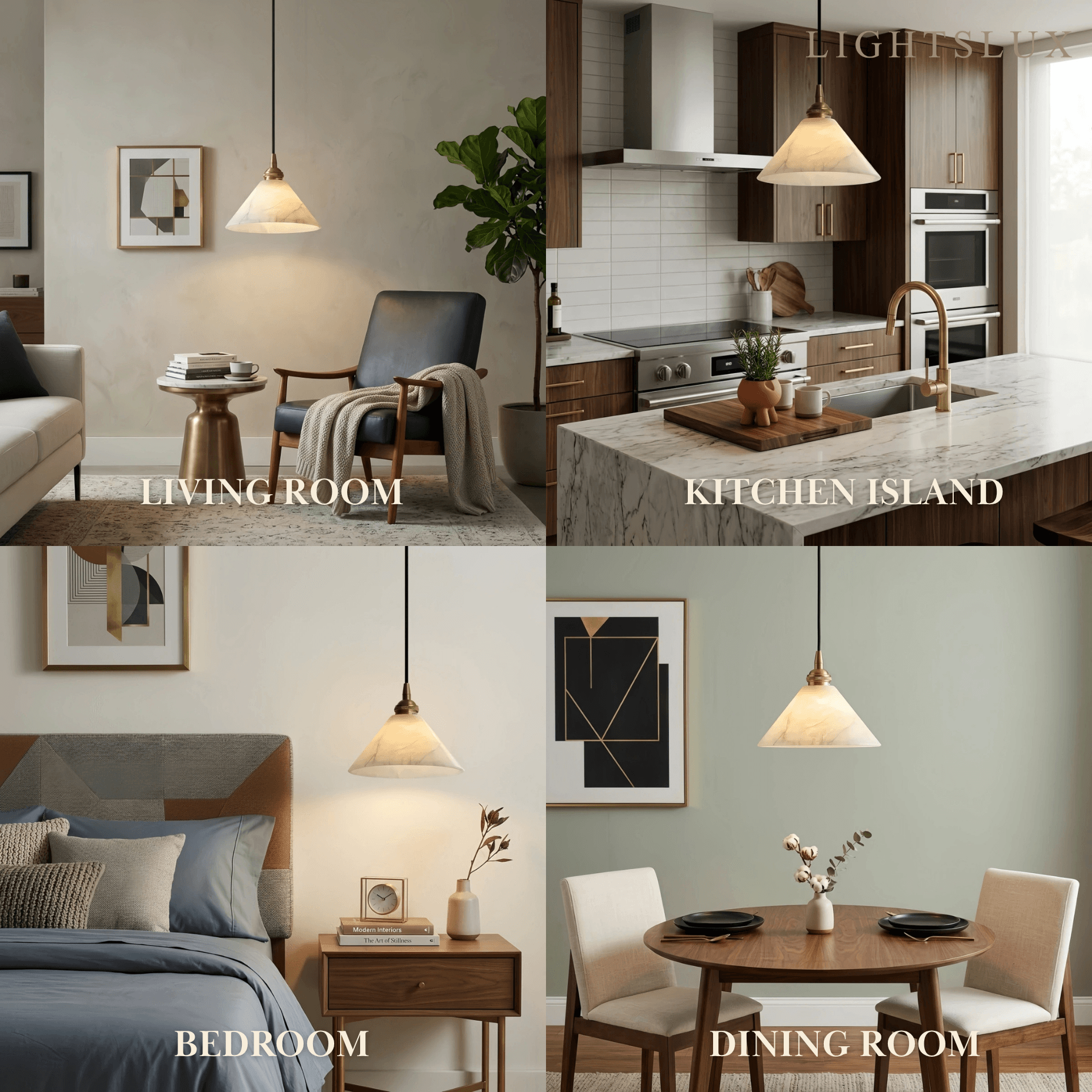 Alba Modern Minimalist Alabaster Pendant Light