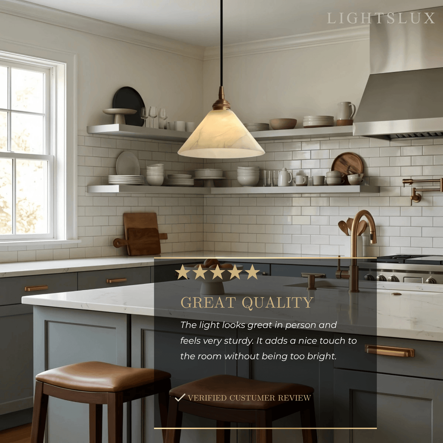 Alba Modern Minimalist Alabaster Pendant Light