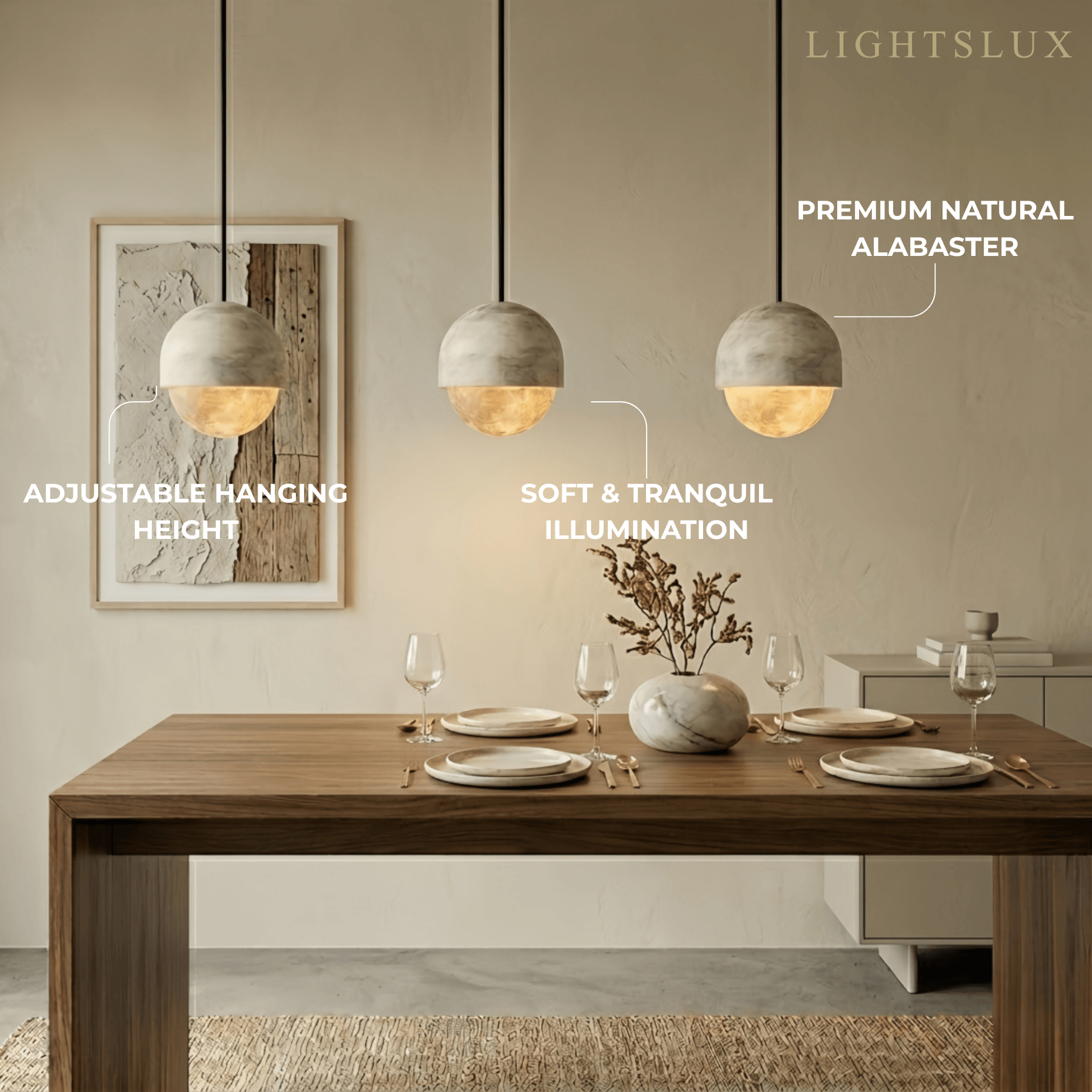 Alba Modern Alabaster Pendant Light